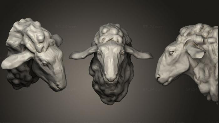 Masks and muzzles of animals (Sheep 2, MSKJ_0366) 3D models for cnc